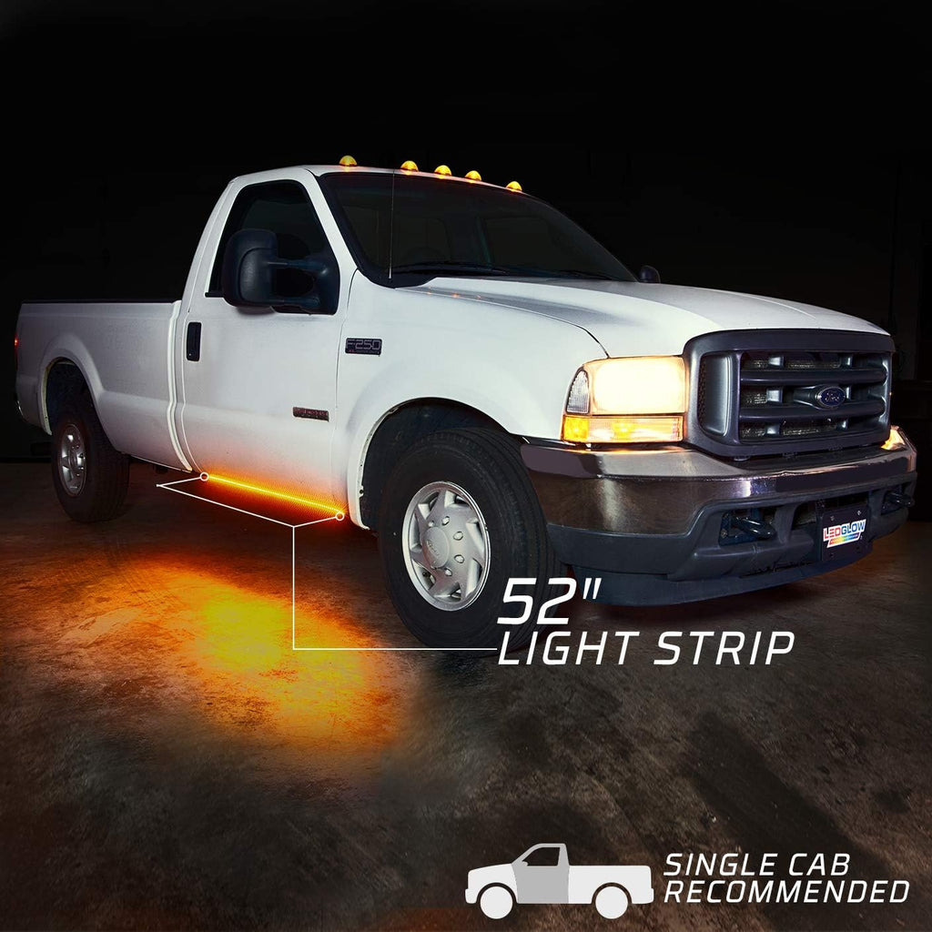52 Truck LED Running Board Light Amber Side Marker Kit with White Courtesy Lights X52683