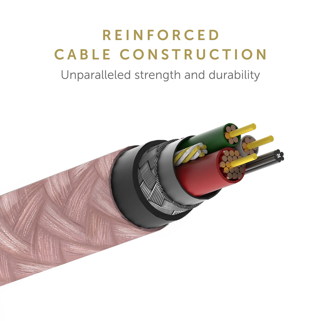 10ft Reinforced Lightning to USB Charging Cable with Leather Strap M222