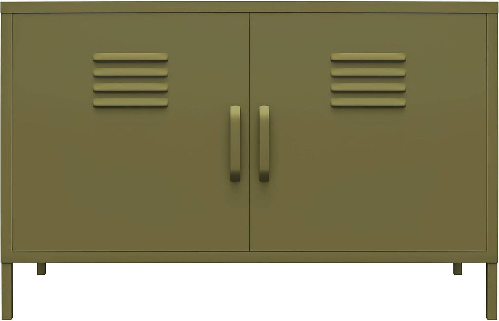 White 2 Door Metal Locker Accent Cabinet C686