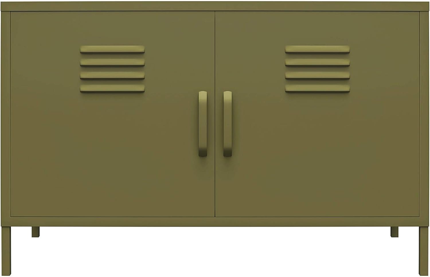 White 2 Door Metal Locker Accent Cabinet C686