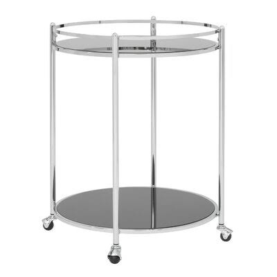Black Glass Bar Cart N606
