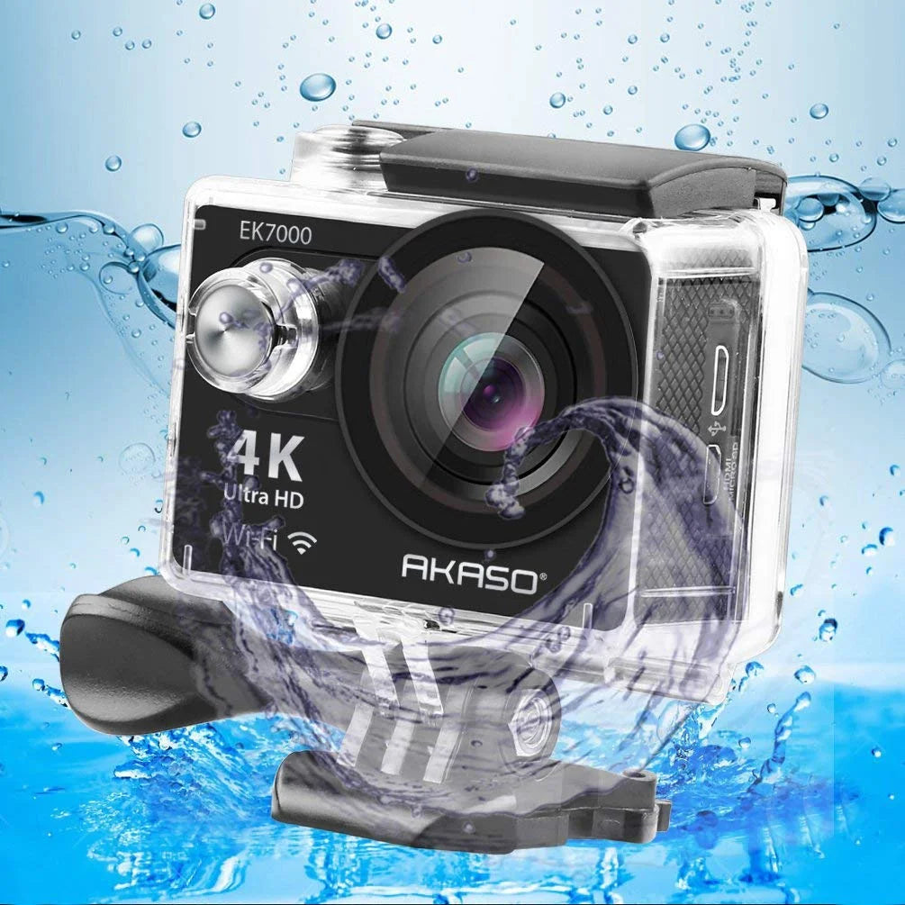 Black 4K Ultra HD 12MP Waterproof Action Camera R81325