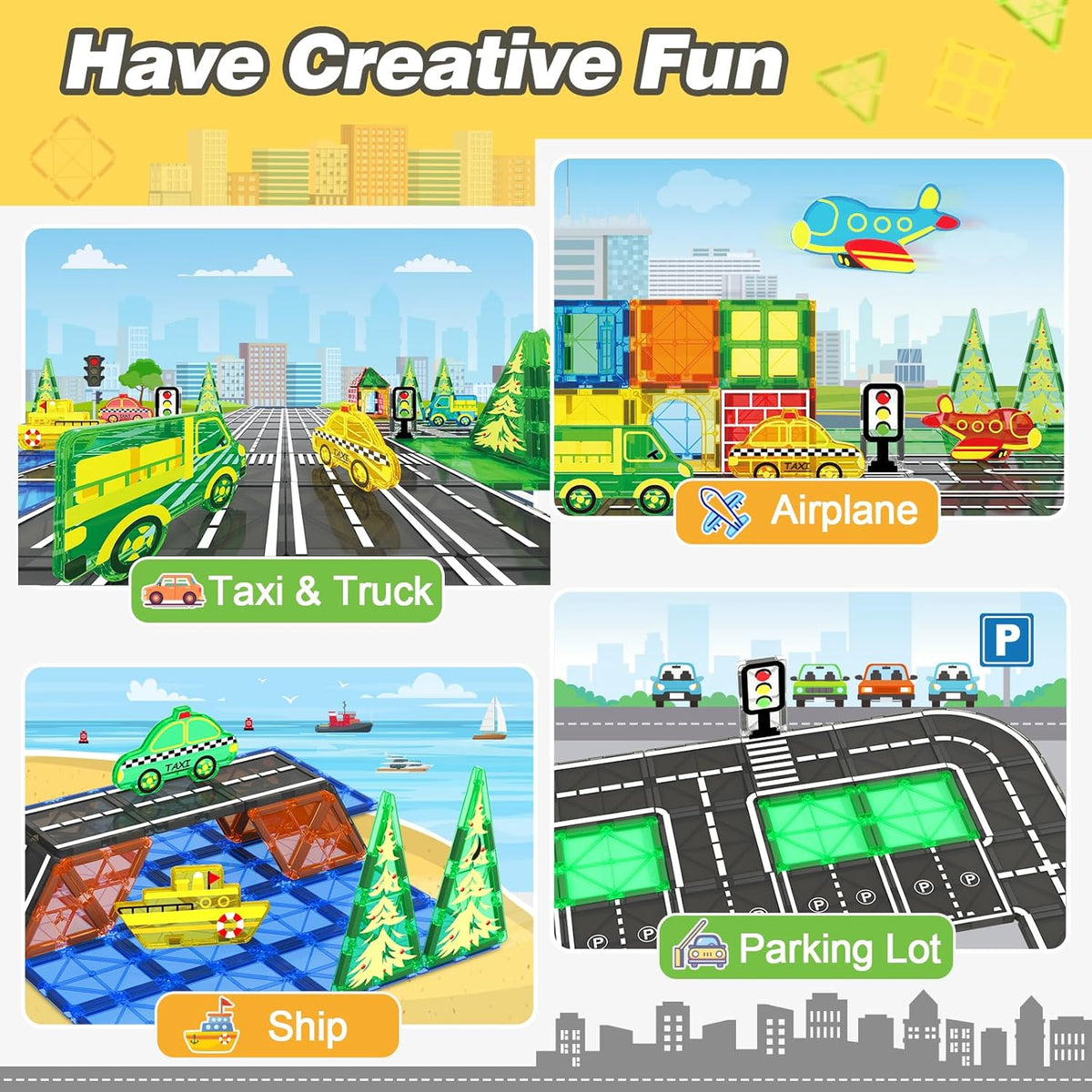 Magnetic Tiles City Road Set Magnetic Blocks Z140541