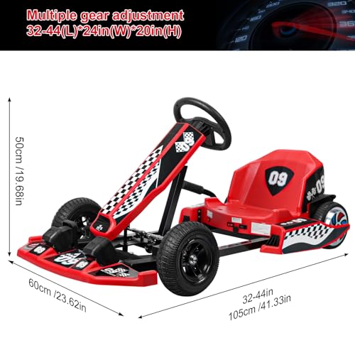 36V Electric Go Kart with 350W Motor, 16 MPH, Red S2182