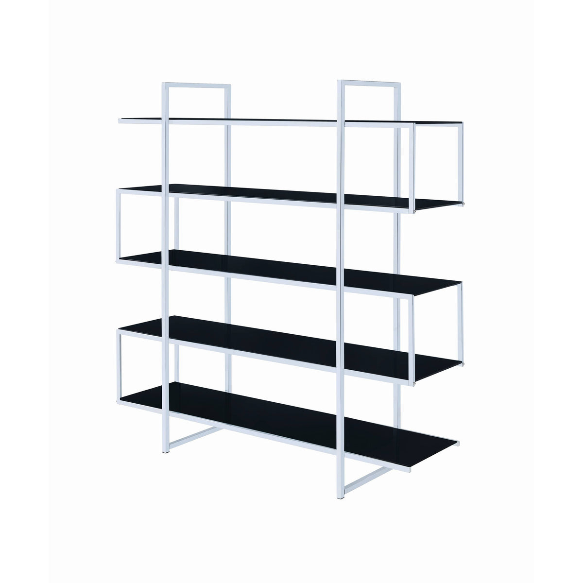 Chrome and Black Bookcase A68382