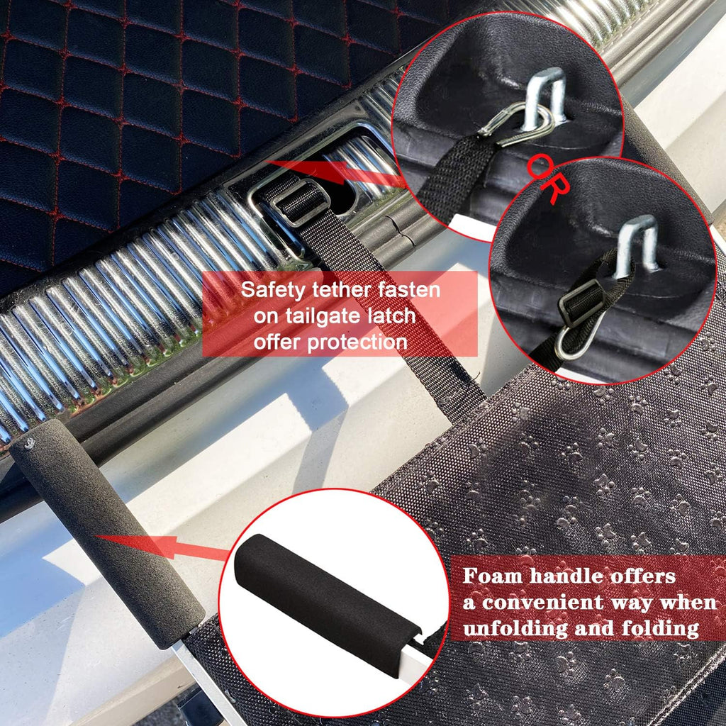 Foldable Aluminum 5 Step Dog Ladder with Non-slip Surface T6840