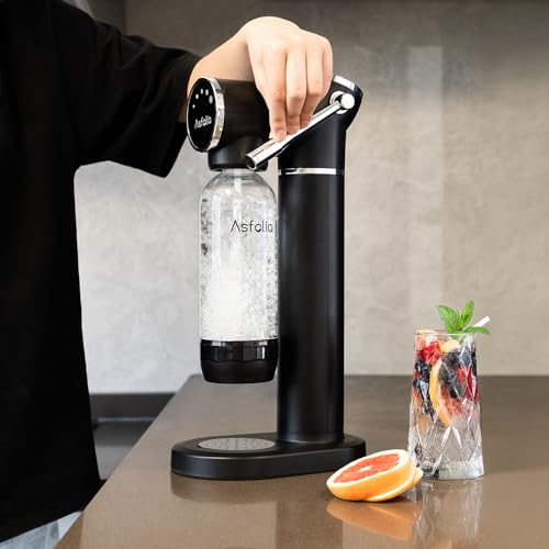 Black Stainless Sparkling Water Maker with 3 Carbonation Bottles J547121