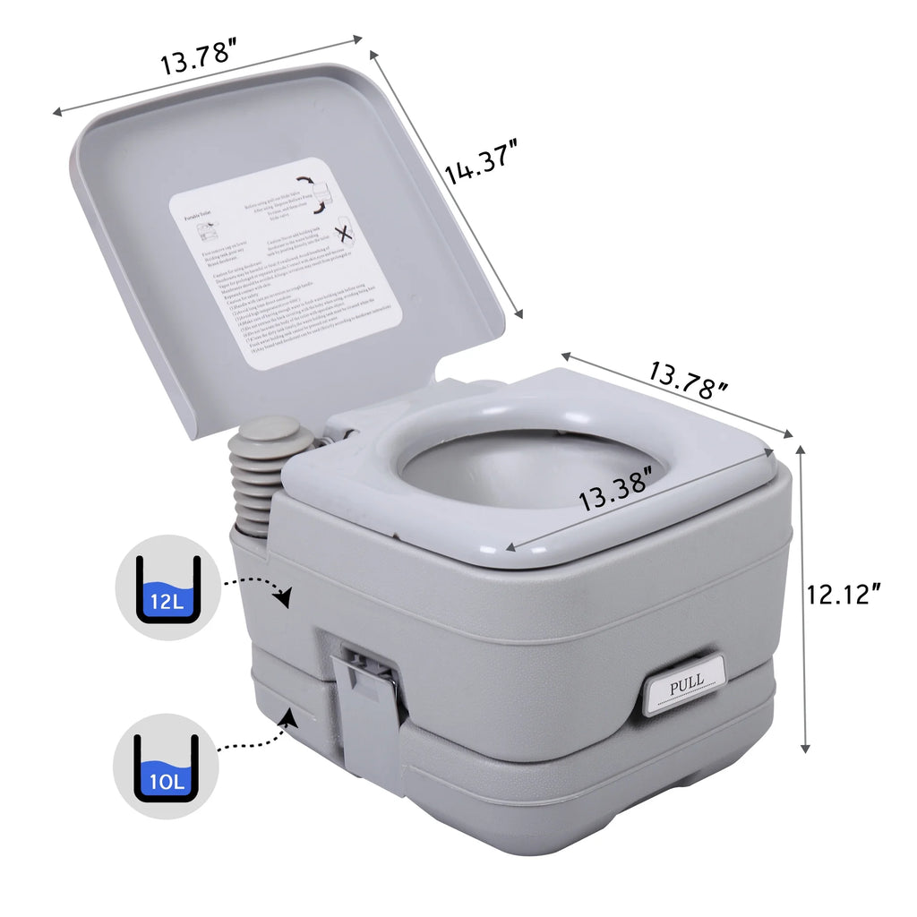 Lightweight 2.6 Gallon Flushable Camping Toilet L1988