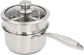 2-Layer Stainless Steel Steamer Pot with Transparent Lid F85972