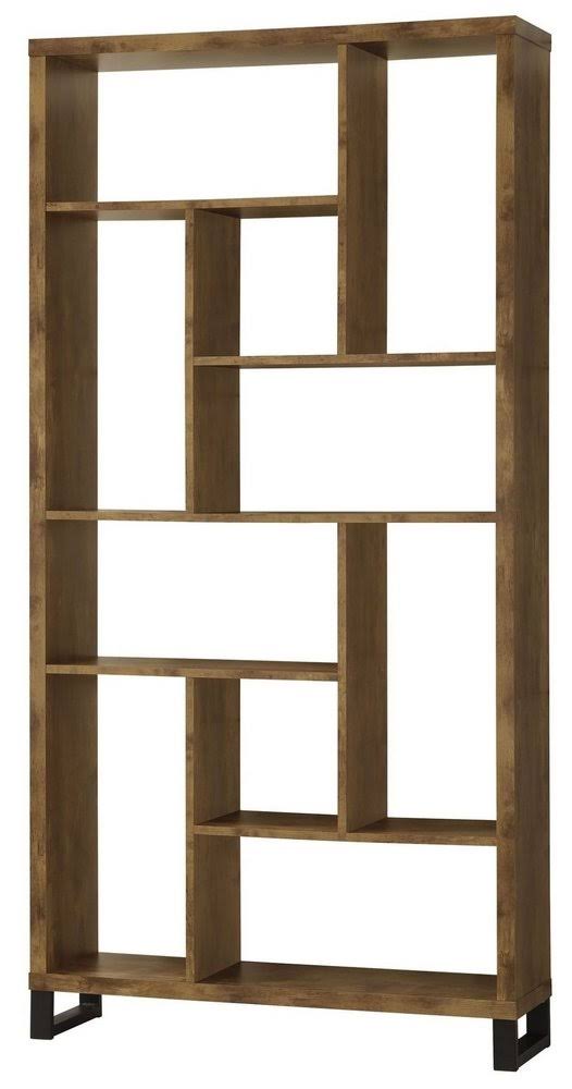 Industrial Bookcase in Antique Nutmeg Finish I344