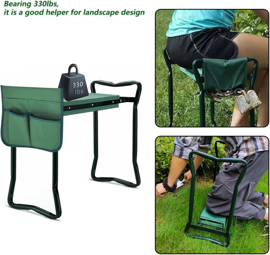 Portable Garden Kneeler Seat with Tool Bag Pouch J82613