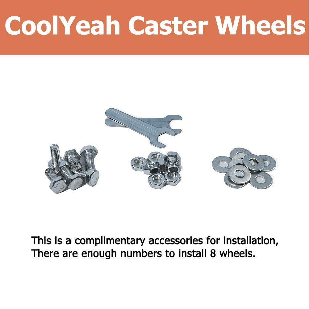 4 inch Swivel Plate PVC Caster Wheels, Heavy Duty Locking Casters (Pack of 8, 4 with Brake & 4 Without) F42379