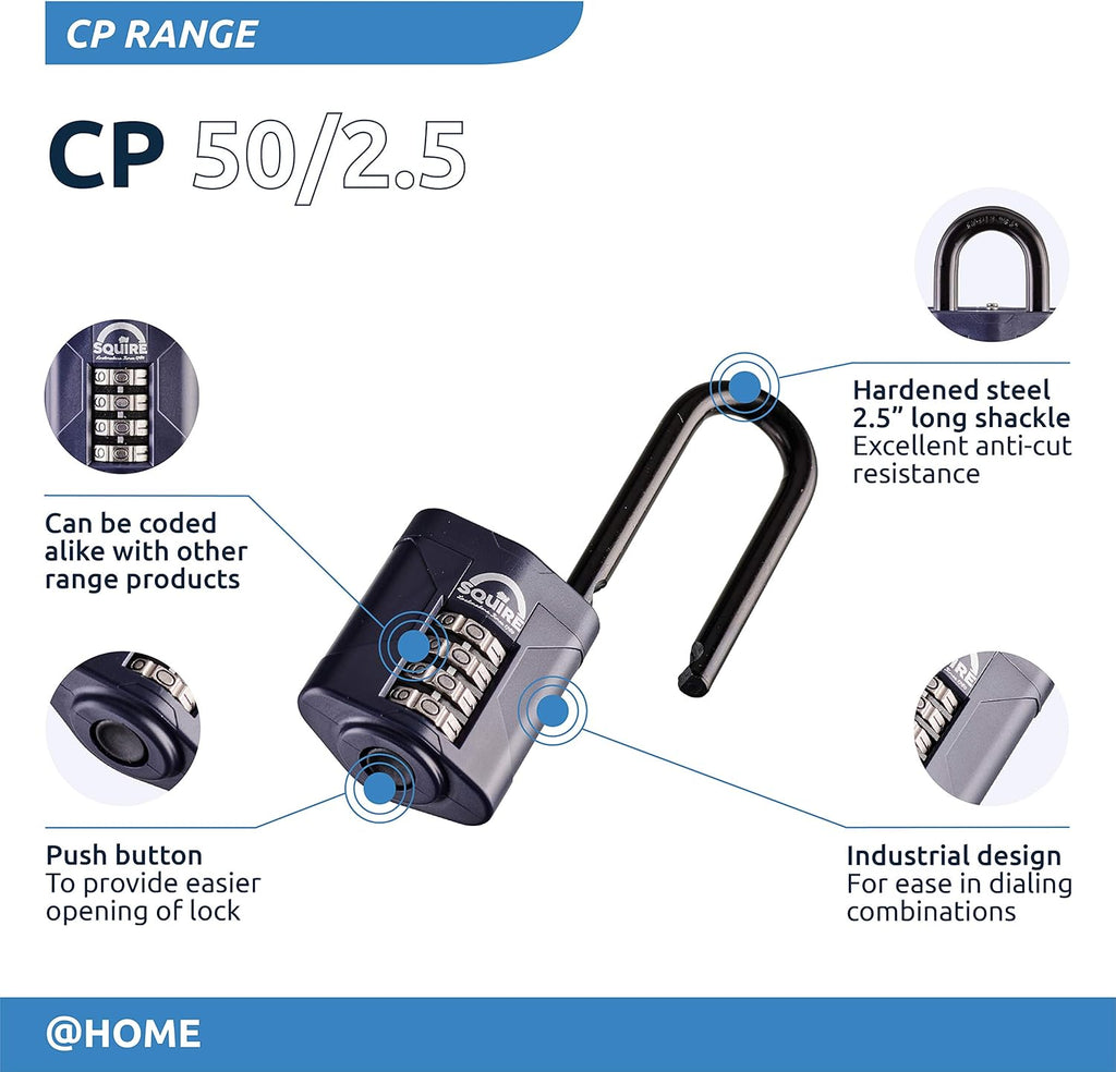 Blue 50 mm 4 Wheel Combination Padlock, Pack of 2 D178