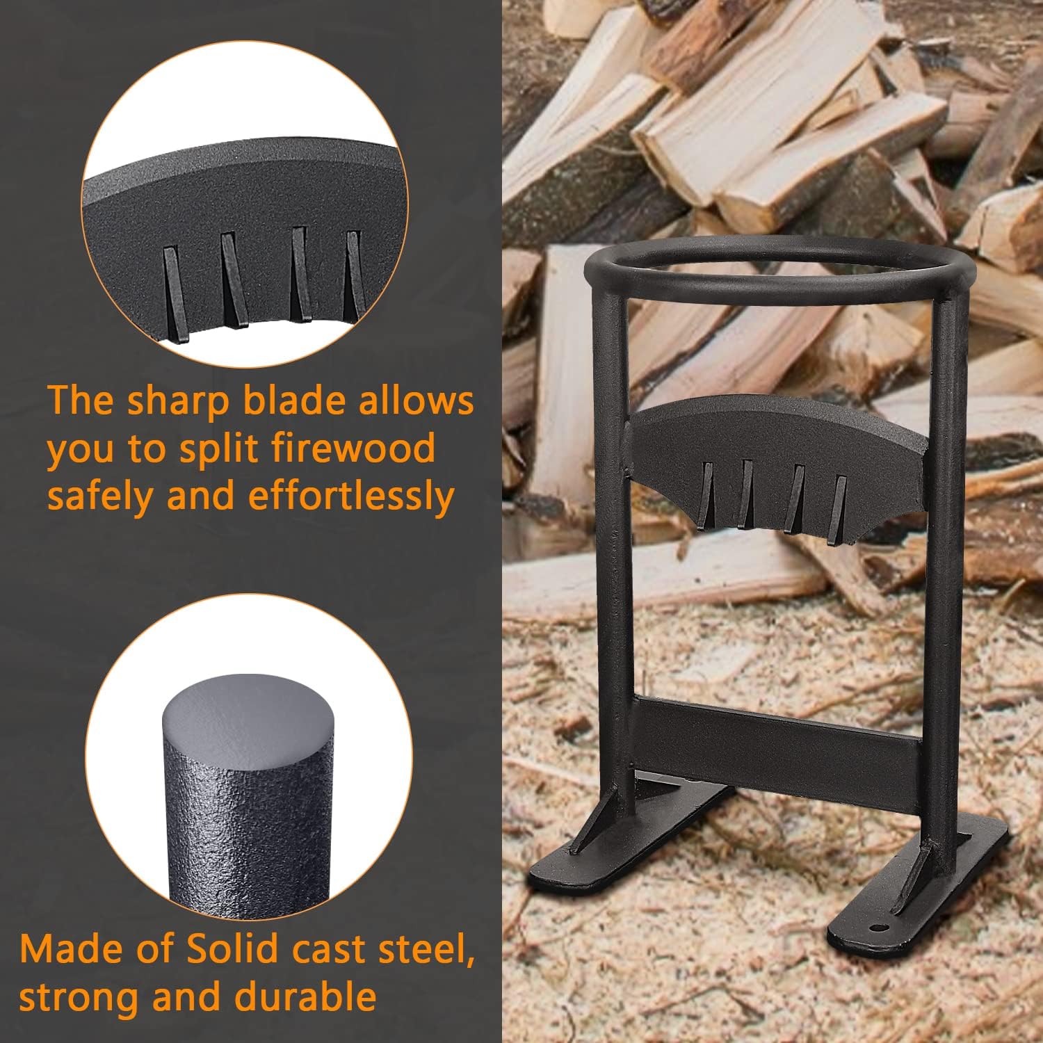 Wood Splitter Cast Steel Firewood Kindling Splitter E670