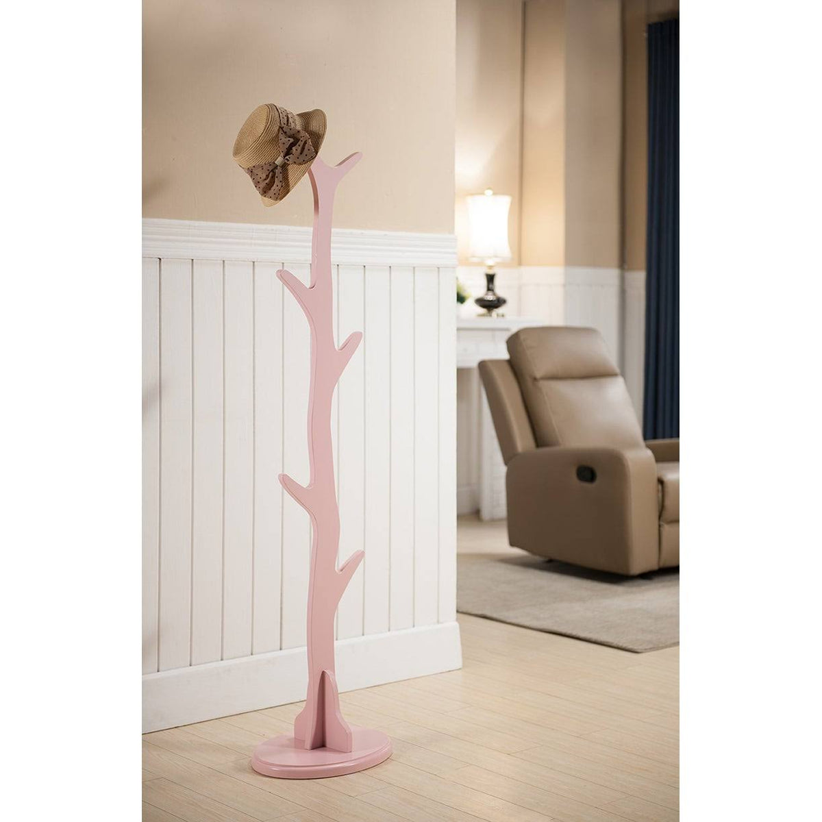 Pink Wood Coat Rack S185