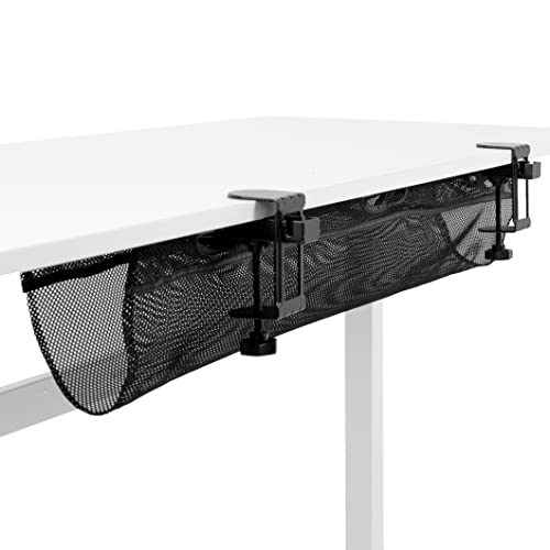 Black Mesh 44 Inch Clamp-on Under Desk Cable Net R866