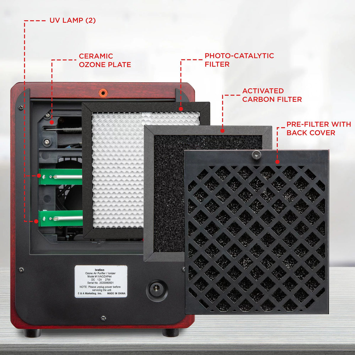 Ozone Air Purifier with Multi-Level Filtration B88057