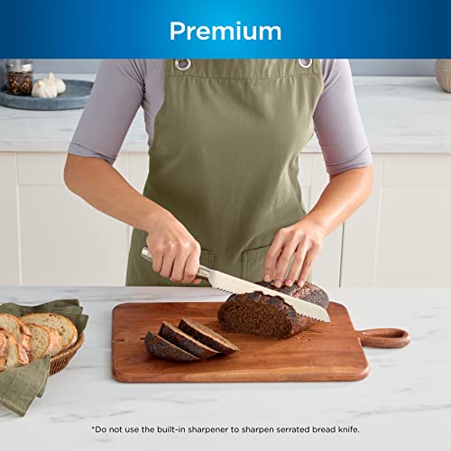 14-Piece German Stainless Steel Knife System with Built-in Sharpener, Stainless Steel/Black W720