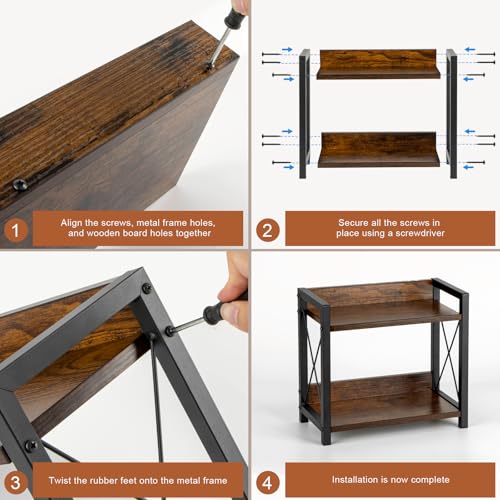 Grey 2 Tier Wooden Countertop Shelf V18067