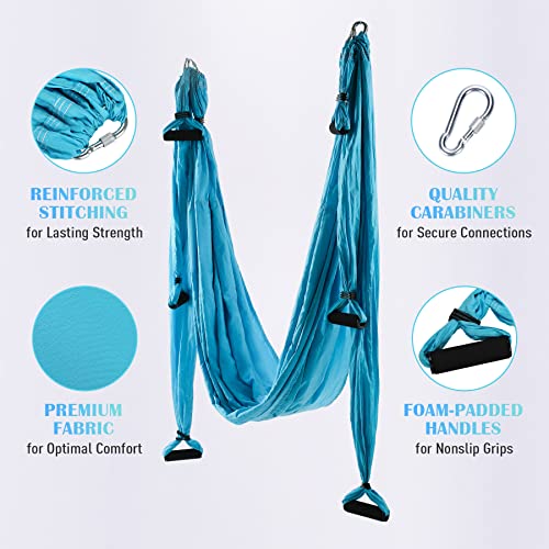 Aerial Yoga Swing Hammock Kit with 2 Extensions Straps and Ceiling Mounting Kit Y219