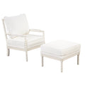 White Velvet Accent Chair with Ottoman K170