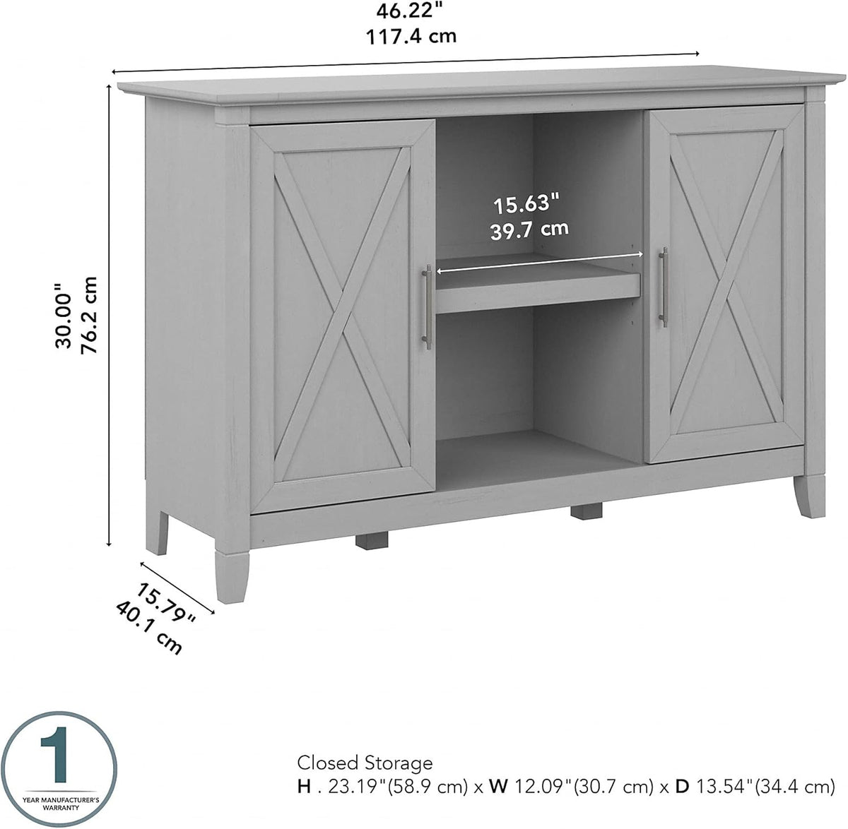 Cape Cod Gray Accent Cabinet with Doors Q356250