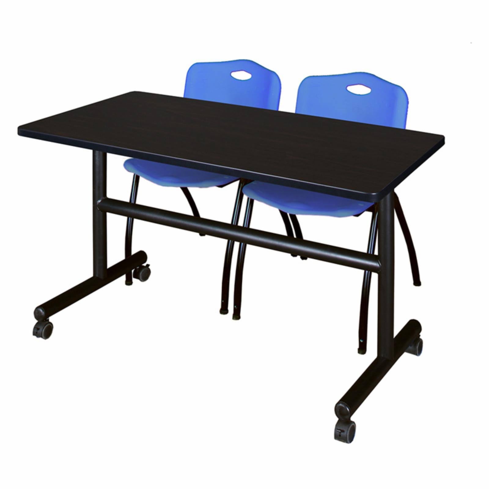 60x22 Flip Top Mobile Training Table with 2 Stack Chairs M7128