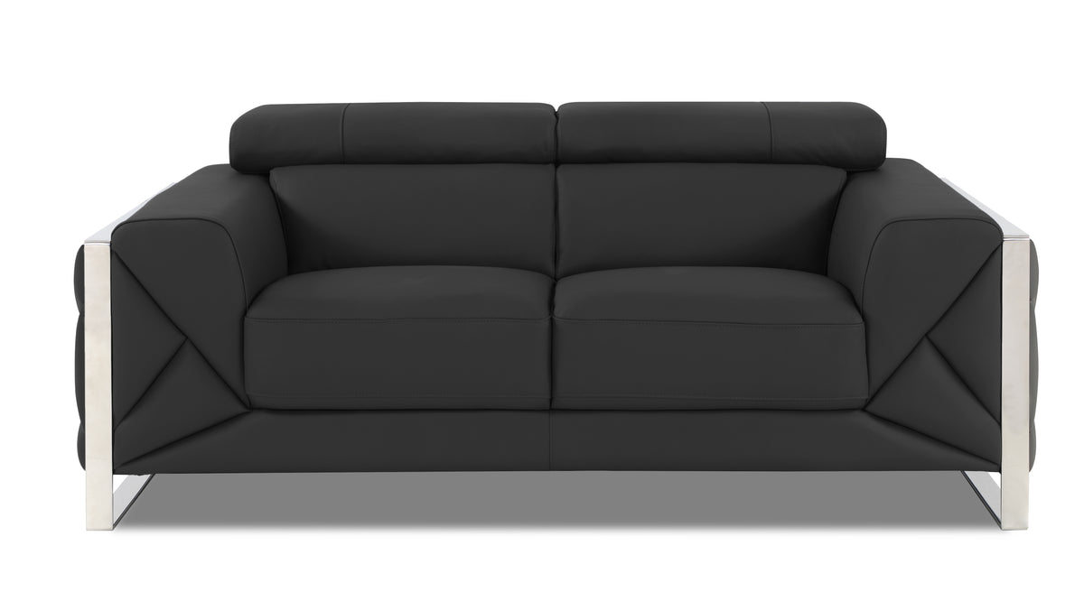 Italian Leather Loveseat with Hardwood Frame X3736