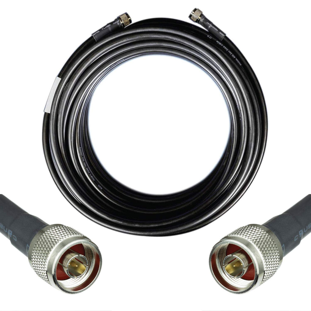 100ft Ultra Low Loss Coaxial Cable 50ohm N Male to N Male Black Y639
