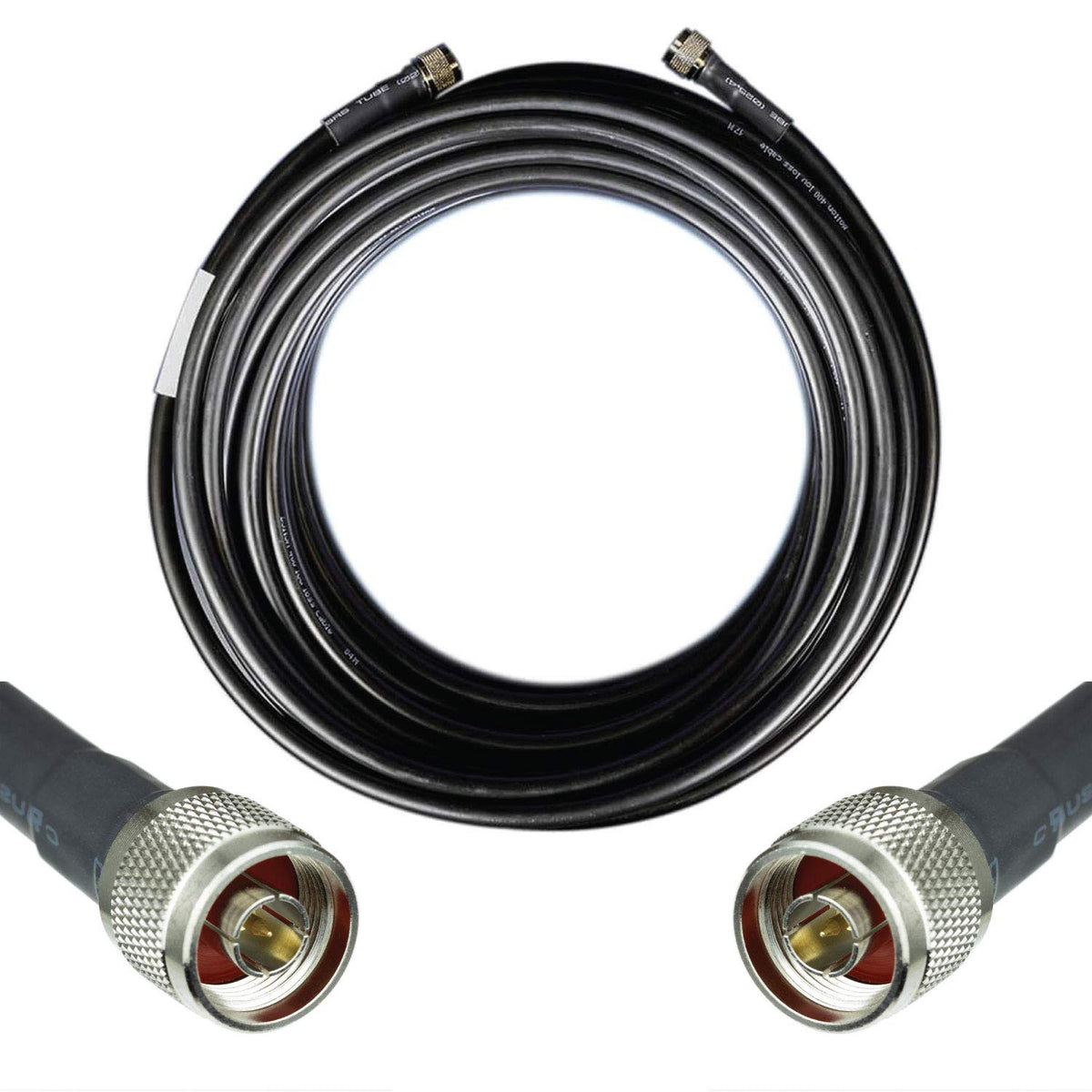 100ft Ultra Low Loss Coaxial Cable 50ohm N Male to N Male Black Y639