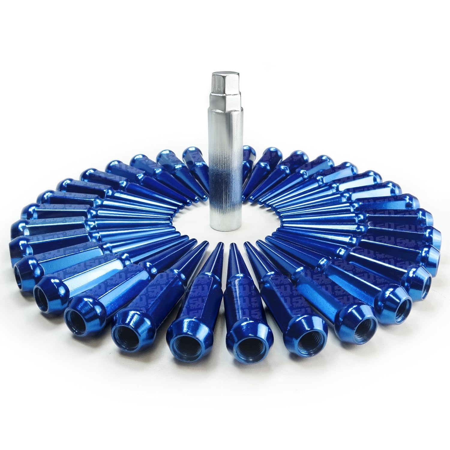 Set of 32 Blue Spiked Lug Nuts 14 x 2.0mm X845