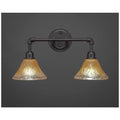 Vintage 2 Light 20 inch Bath Bar in Dark Granite with Amber Crystal Glass B447902