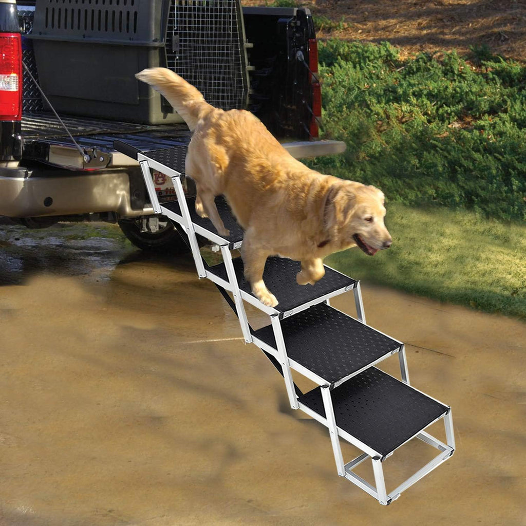 Foldable Aluminum 5 Step Dog Ladder with Non-slip Surface T6840