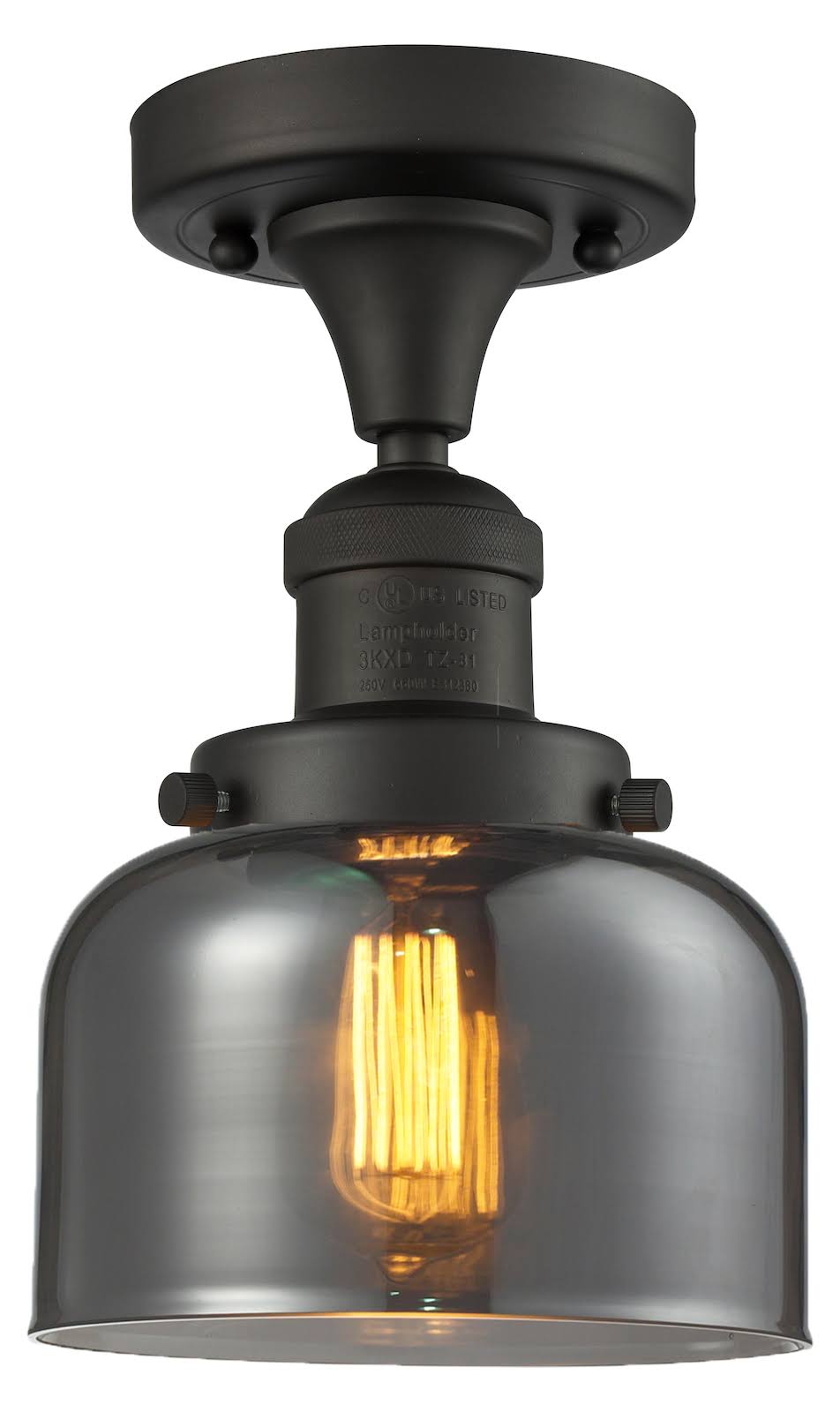 Large Bell 1 Light Semi-Flush Mount E8001