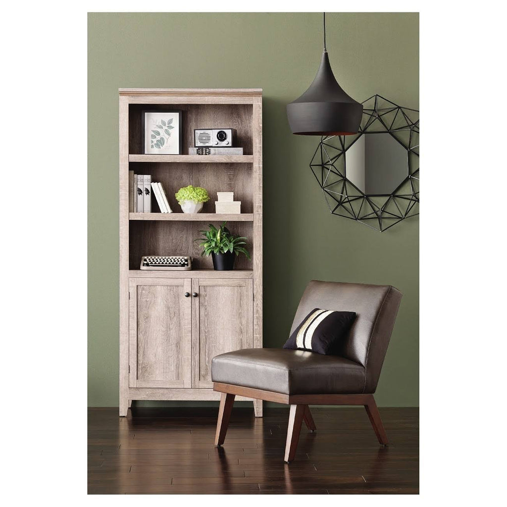 Rustic 5-Shelf Bookcase with Storage I659