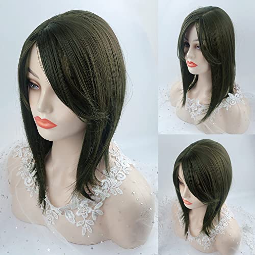 Black Brown Clip In Hair Topper With Bangs E50502