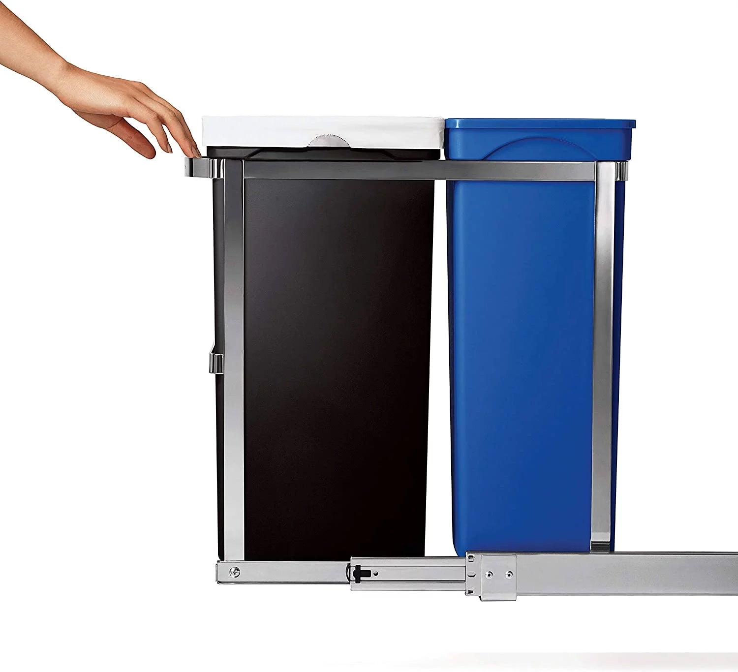 35 Liter Dual Compartment Under Counter Pull-Out Recycling Bin and Trash Can N749624