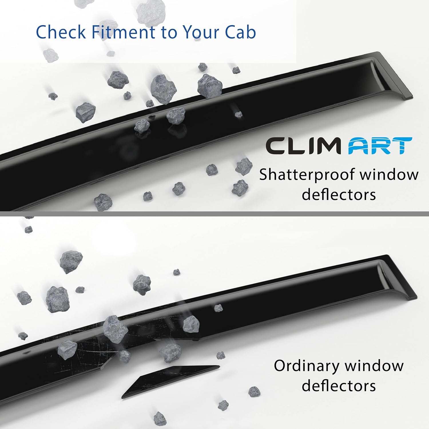4 pcs Dark Smoke Tape-on Window Deflectors for Dodge RAM Crew Cab F6710