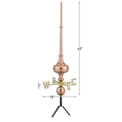 Copper Rooftop Finial with Brass Directionals I6561