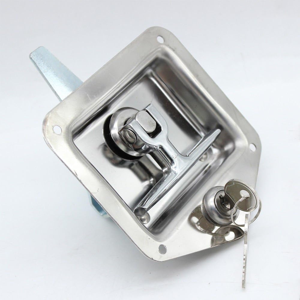 4Pcs T-Handle Lock 304 Stainless Steel Trailer Door Latch with Gasket D365