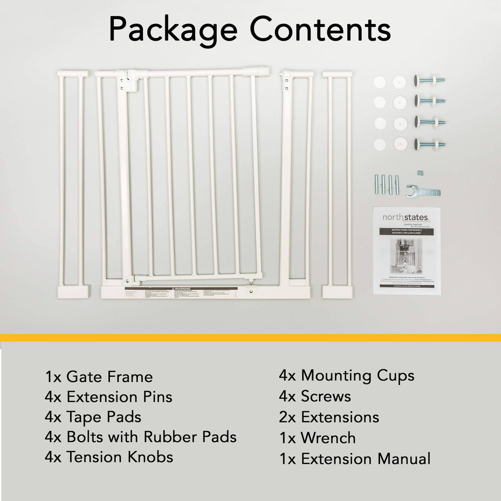 Easy-Close 28-38.5x22 Child or Pet Safety Gate + 10.5x22 Gate Extension C871