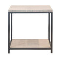 Brushed Gray End Table with Storage F6633