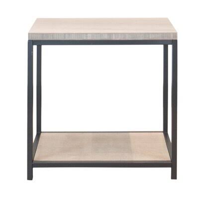 Brushed Gray End Table with Storage F6633
