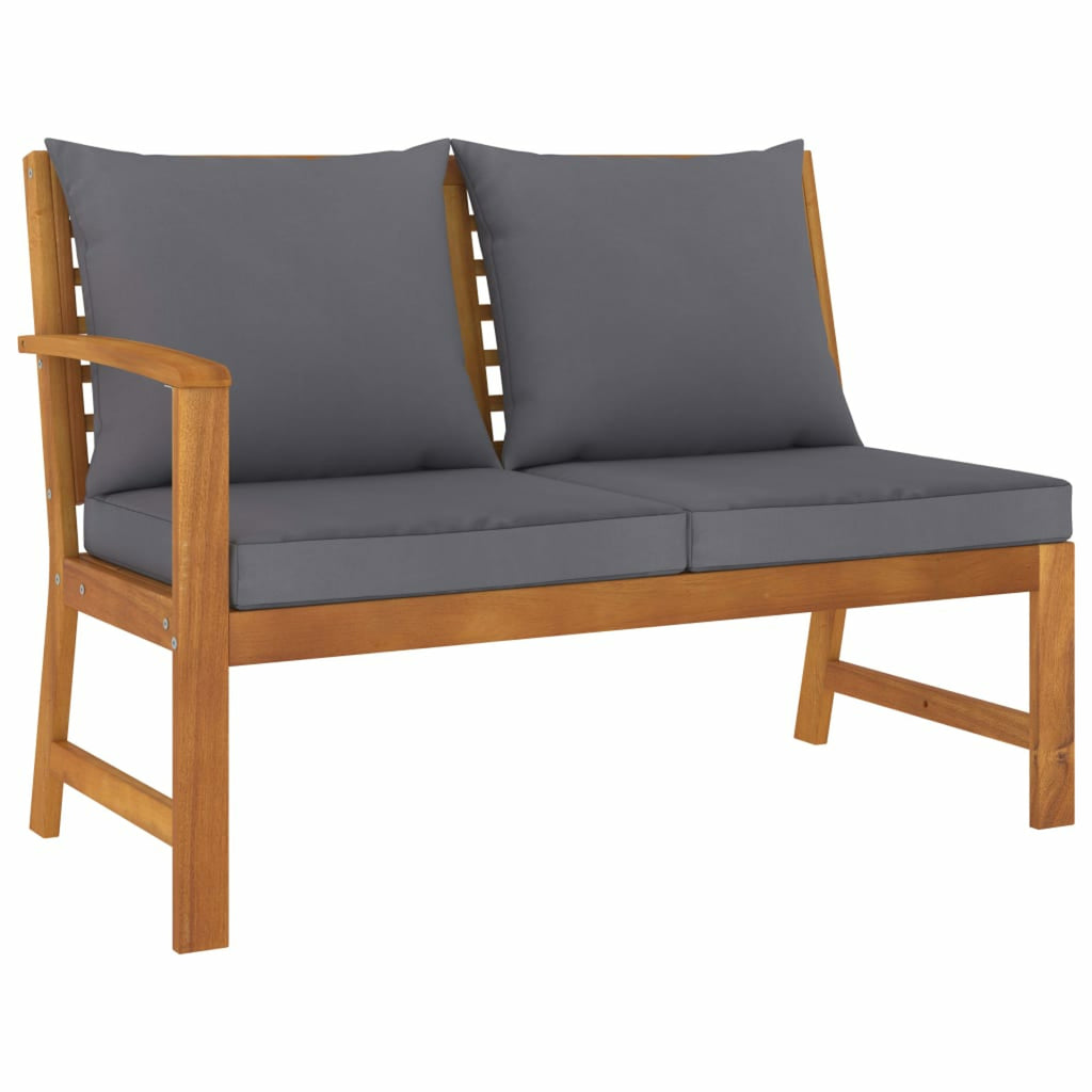 6 Piece Patio Lounge Set with Cushions Acacia Wood Outdoor Sectional Set E686