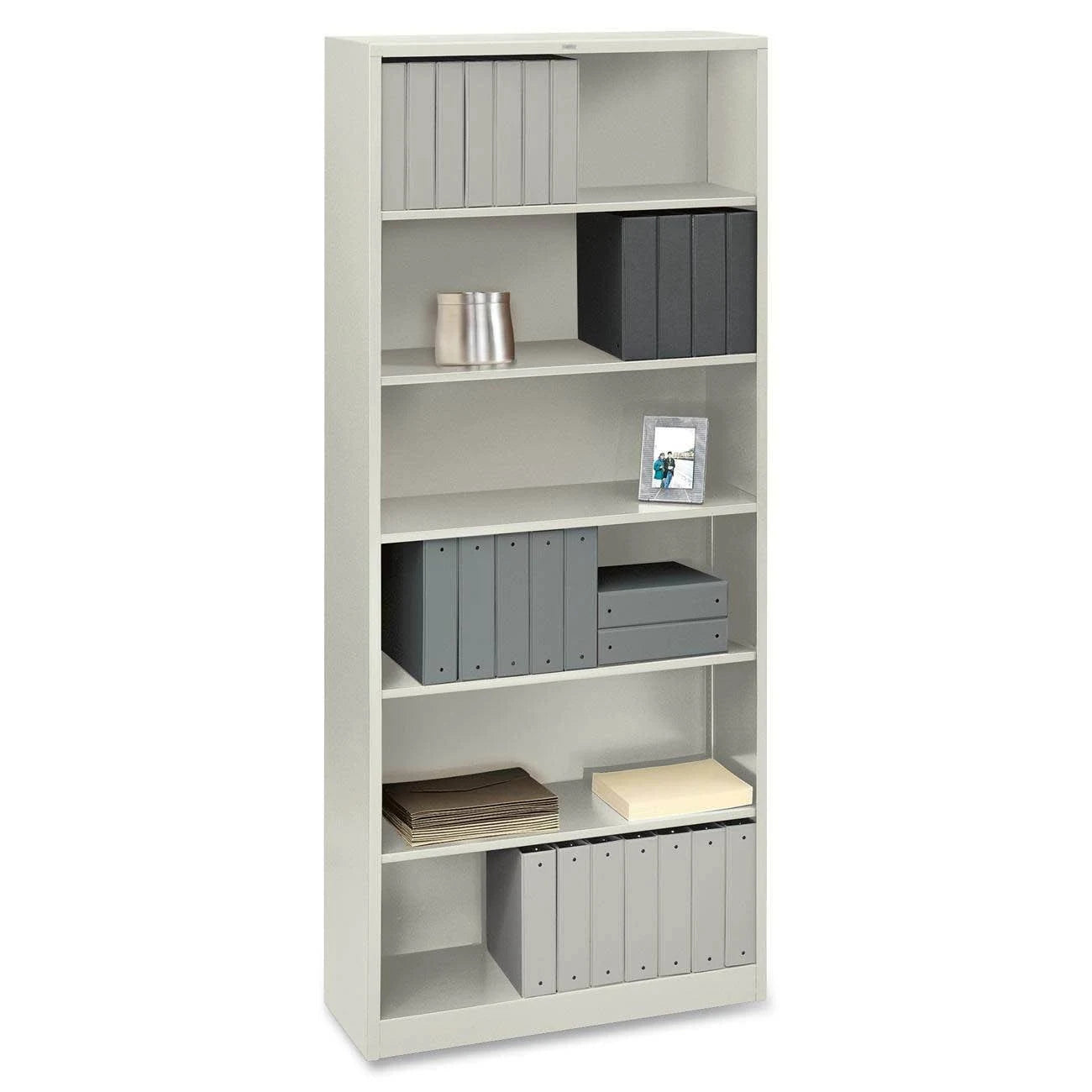 Light Gray Steel Bookcase with 6 Shelves C43414