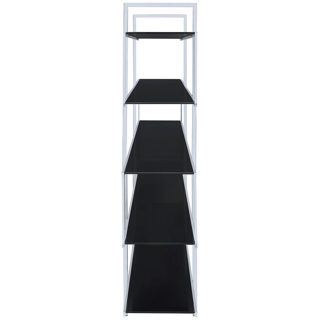 Chrome and Black Bookcase A68382