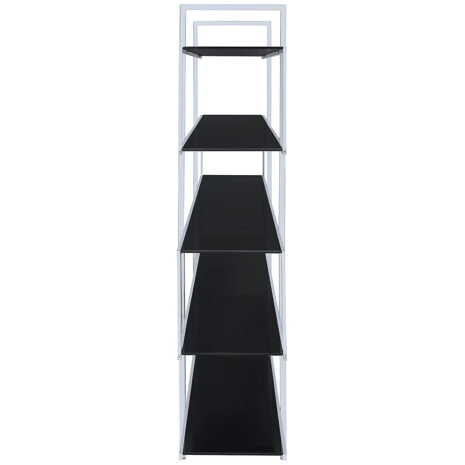 Chrome and Black Bookcase A68382