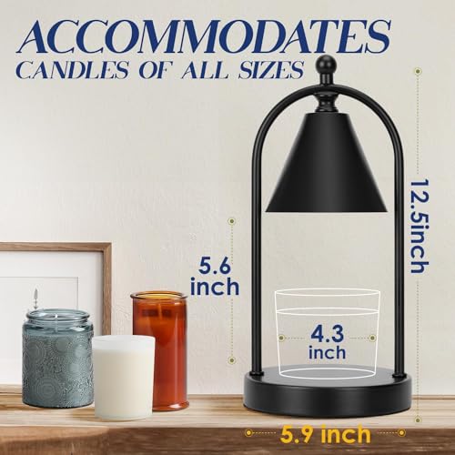 Candle Warmer Lamp with Timer, Electric Brass Candle Warmer Light, Dimmable Wax Melts Warmer R6882