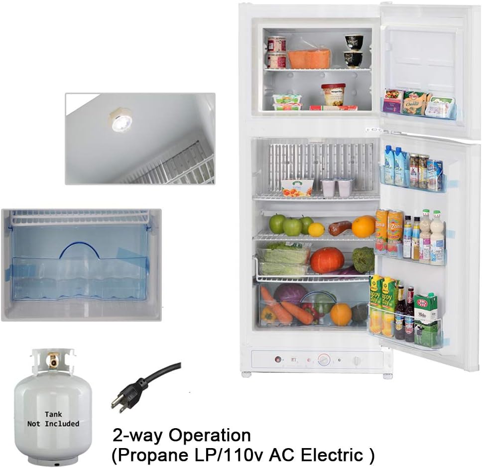 Propane Refrigerator with Freezer, 6.1 Cu.ft, White X591274