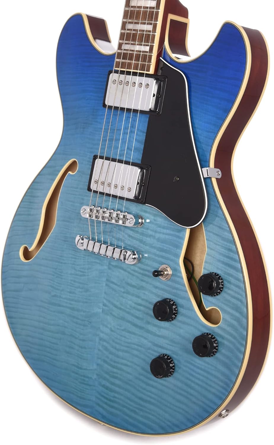 Azure Blue Gradation Semi-Hollow Body Electric Guitar U3143